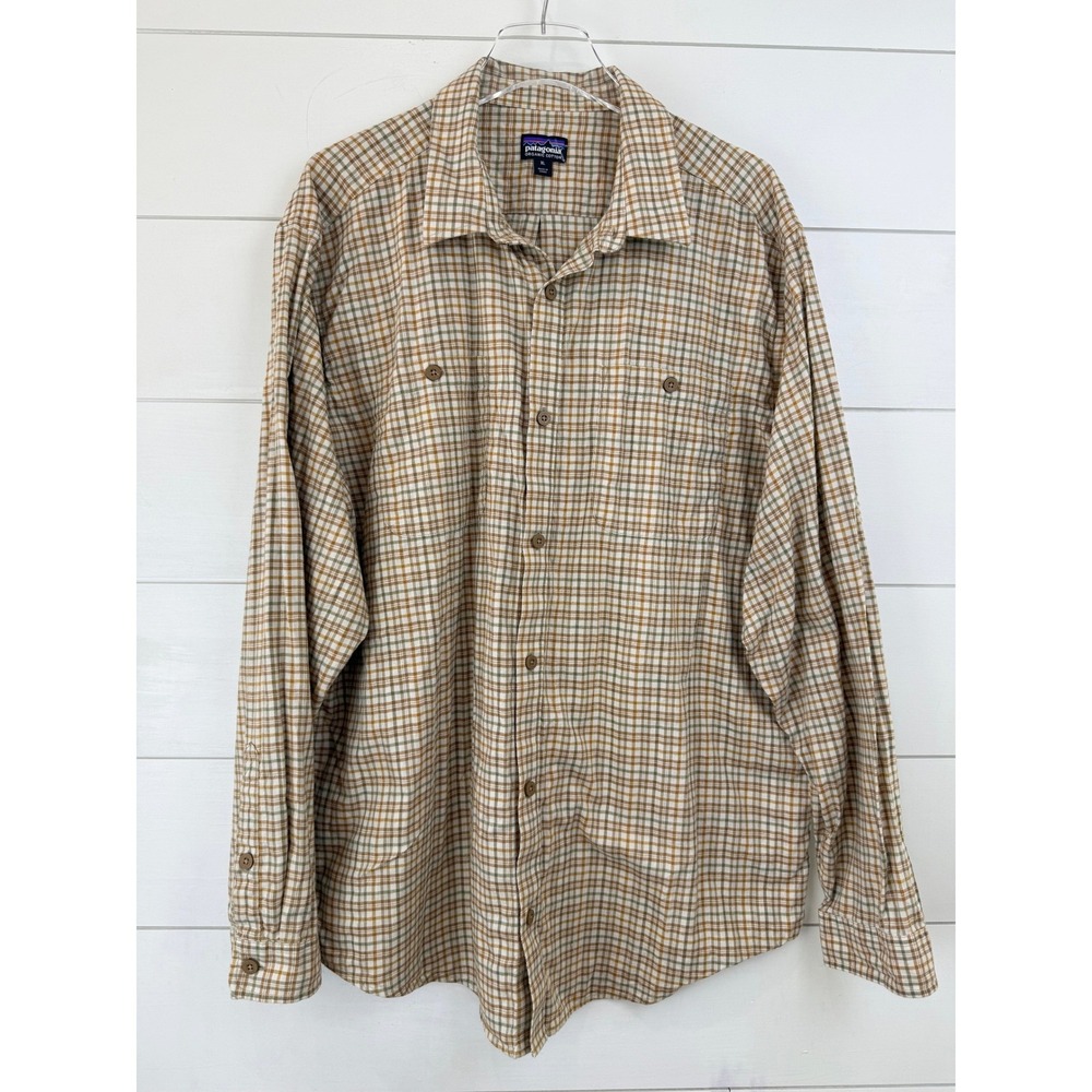 Patagonia Plaid Button Down Shirt Mens XL LONG SLEEVE PIMA Cotton 53837 ORGANIC